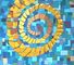 &ldquo;Golden Spiral on Blue&rdquo; &mdash; Oil on Canvas &mdash; 2001 &mdash; 20 x 28&rdquo; (Sold)